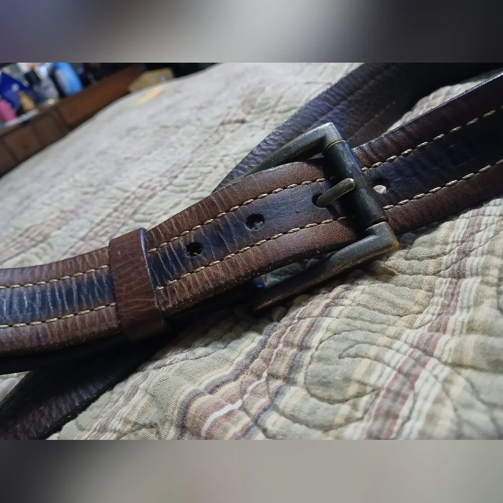 Vintage Bison.‎ Men's Brown Leather Belt